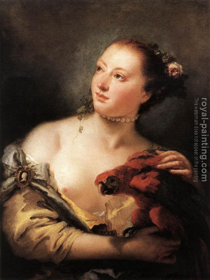 Giovanni Battista Tiepolo : Woman with a Parrot
